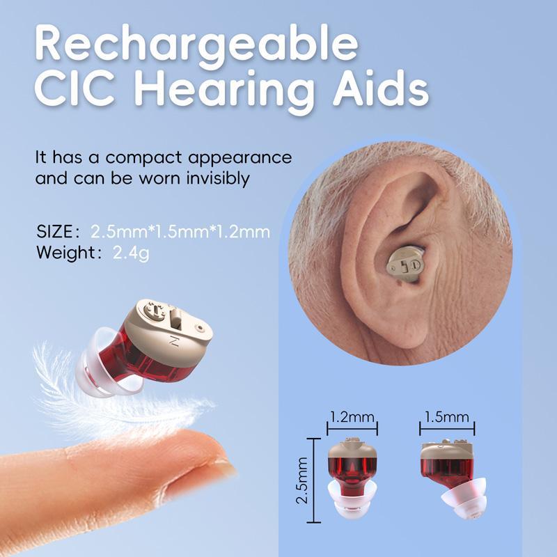 Rechargeable Invisible Hearing Aid With Noise Reduction Digital Charging Display 5