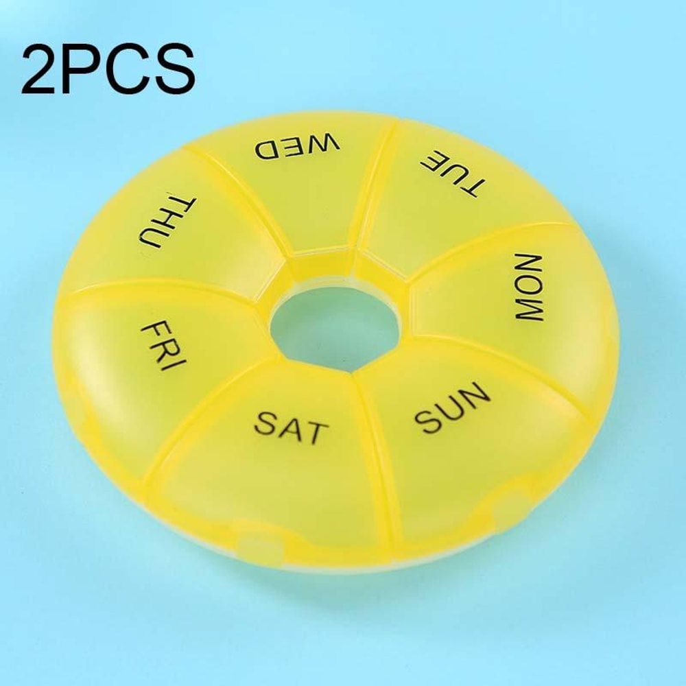 Rainbow Weekly Pill Organizer Portable 7 Day Pill Box With Individual Compartments 7