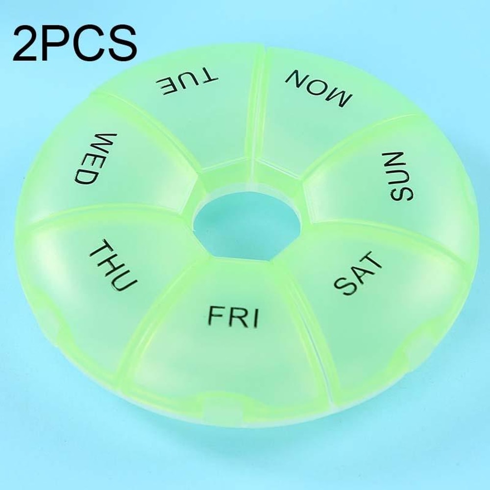 Rainbow Weekly Pill Organizer Portable 7 Day Pill Box With Individual Compartments 9