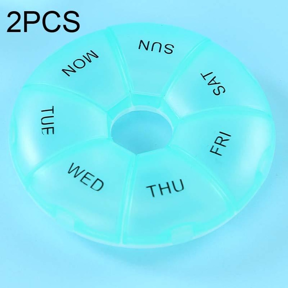 Rainbow Weekly Pill Organizer Portable 7 Day Pill Box With Individual Compartments 2