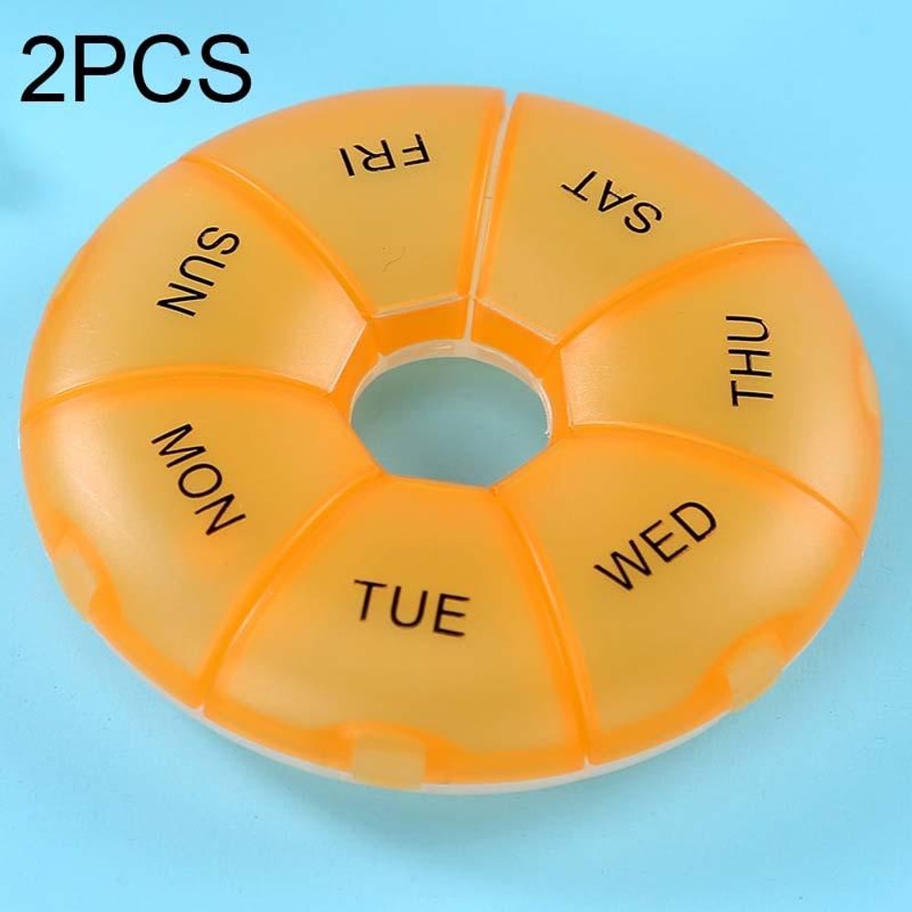 Rainbow Weekly Pill Organizer Portable 7 Day Pill Box With Individual Compartments 10