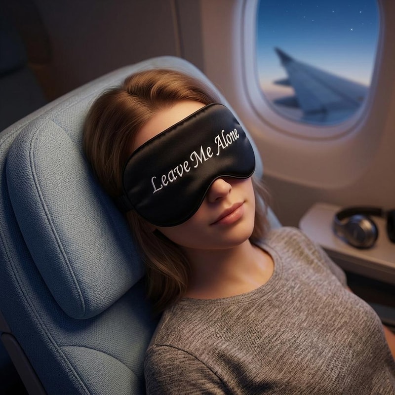Funny Embroidered Silk Satin Sleep Mask Adjustable Sleep Eye Mask For Travel Deep Rest 7