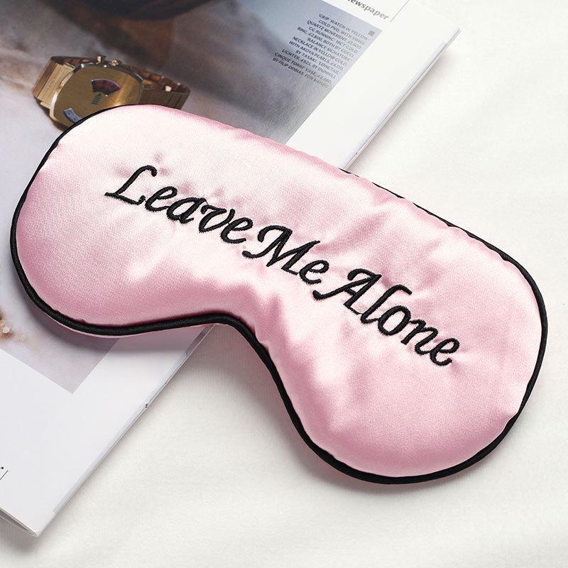 Funny Embroidered Silk Satin Sleep Mask Adjustable Sleep Eye Mask For Travel Deep Rest 1