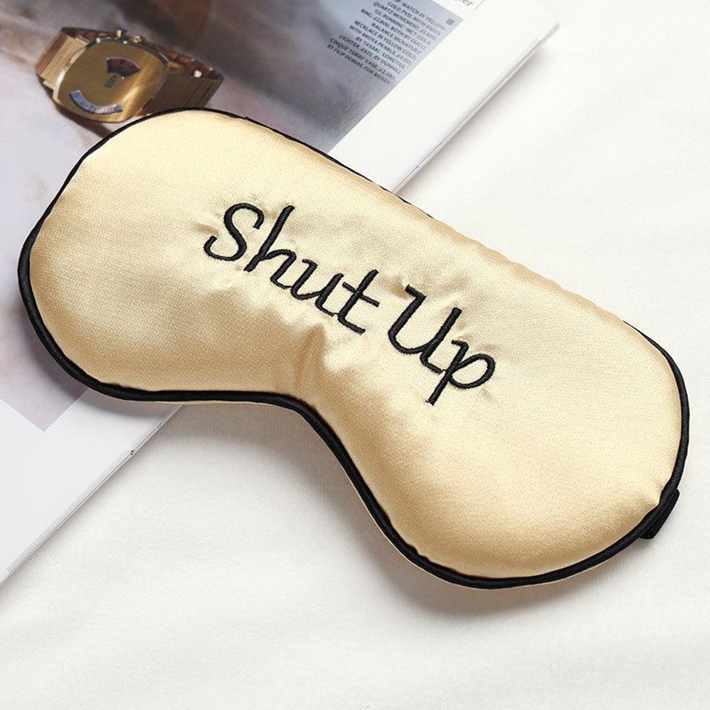 Funny Embroidered Silk Satin Sleep Mask Adjustable Sleep Eye Mask For Travel Deep Rest 8