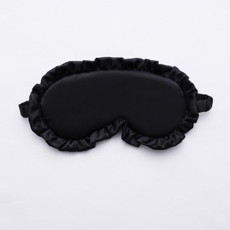 Silky Ruffle Faux Silk Sleep Mask For Women Light Blocking Soft Breathable Eye Cover 8