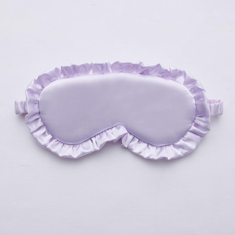 Silky Ruffle Faux Silk Sleep Mask For Women Light Blocking Soft Breathable Eye Cover 4