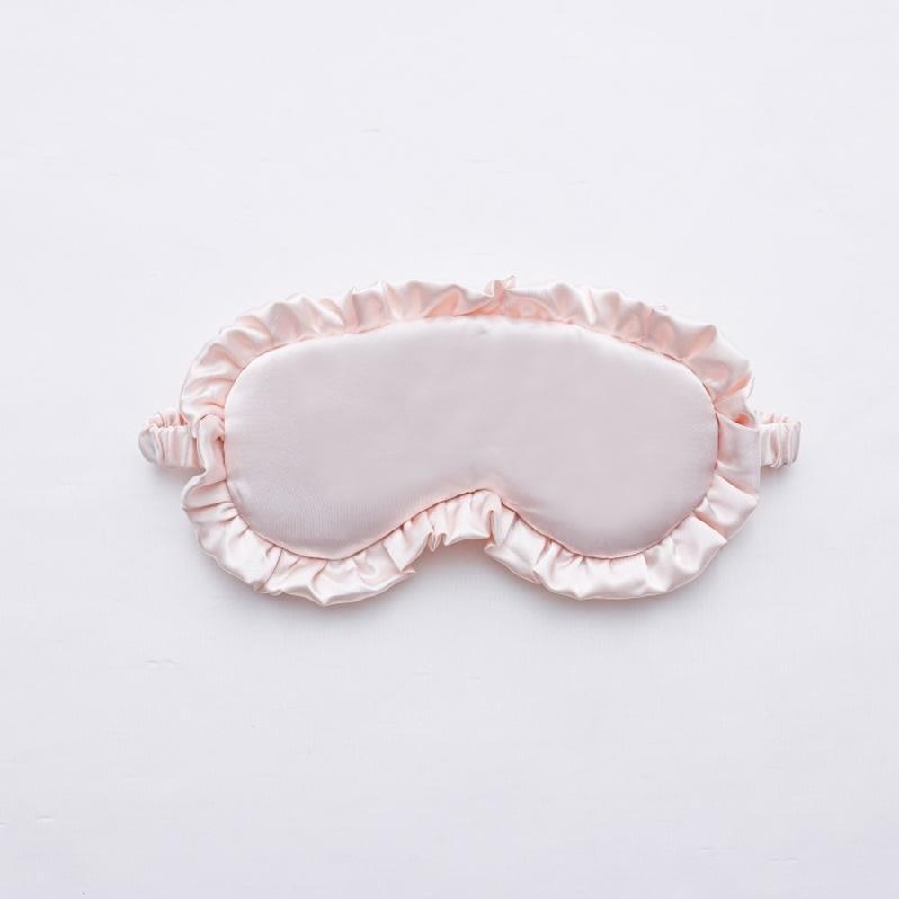 Silky Ruffle Faux Silk Sleep Mask For Women Light Blocking Soft Breathable Eye Cover 7