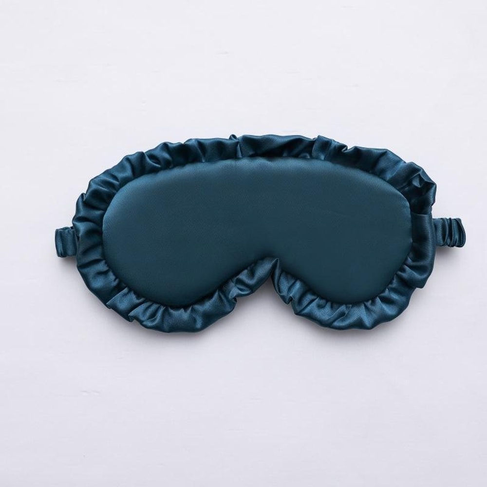 Silky Ruffle Faux Silk Sleep Mask For Women Light Blocking Soft Breathable Eye Cover 2