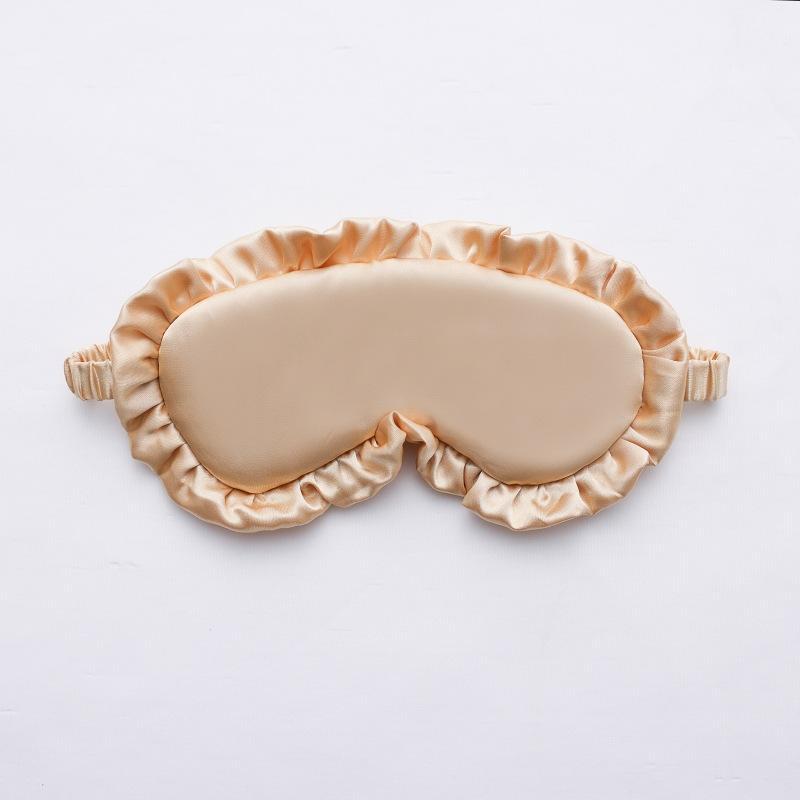 Silky Ruffle Faux Silk Sleep Mask For Women Light Blocking Soft Breathable Eye Cover 10