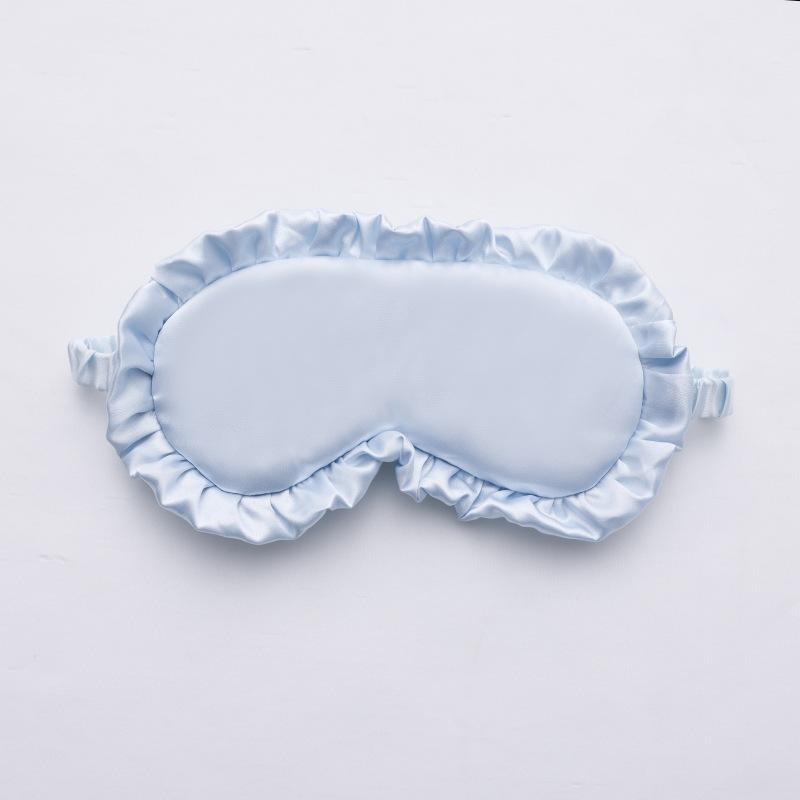 Silky Ruffle Faux Silk Sleep Mask For Women Light Blocking Soft Breathable Eye Cover 12