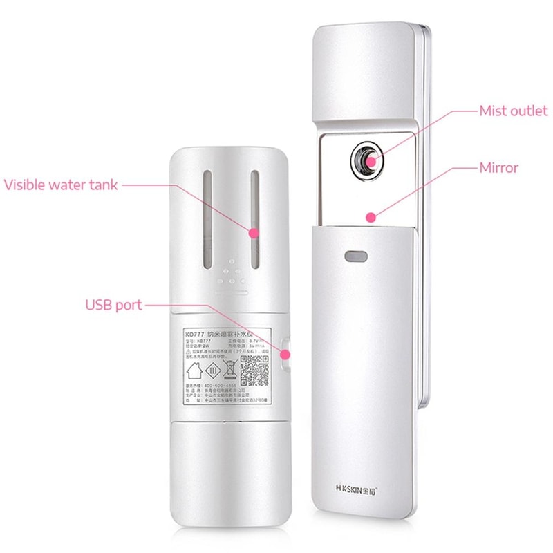 K SKIN Nano Cool Facial Sprayer Portable Face Mist Humidifier With Mirror 5