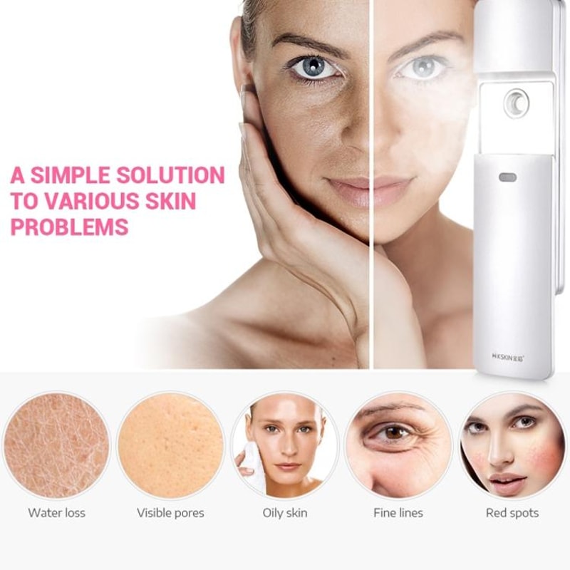 K SKIN Nano Cool Facial Sprayer Portable Face Mist Humidifier With Mirror 3