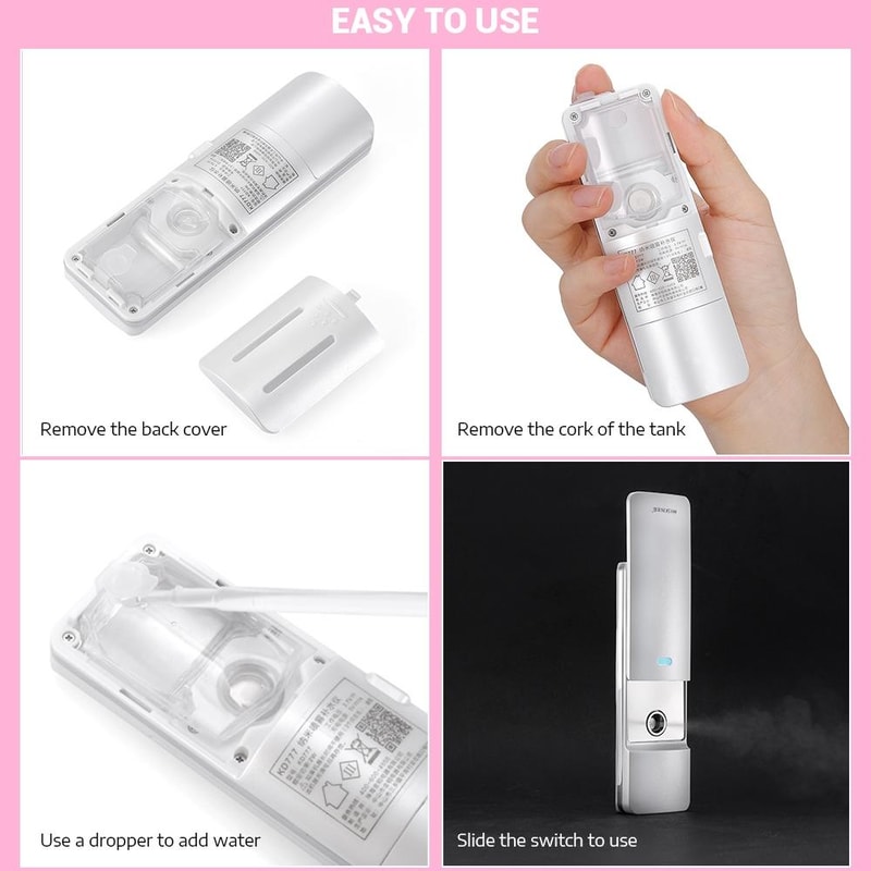 K SKIN Nano Cool Facial Sprayer Portable Face Mist Humidifier With Mirror 4