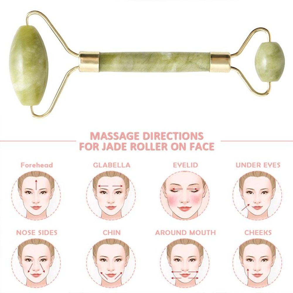 Cooling Double Jade Facial Roller Massager For Face Depuffing And Skin Care 2