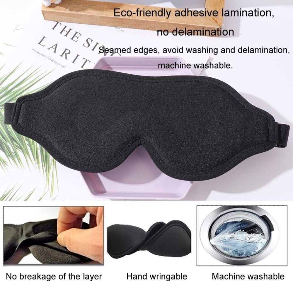 LunaContour 3D Sleep Mask Memory Foam Light Blocking Eye Mask For Travel Lash Friendly Comfort 5
