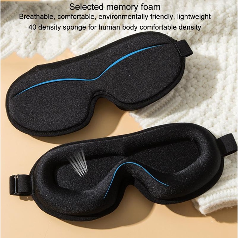 LunaContour 3D Sleep Mask Memory Foam Light Blocking Eye Mask For Travel Lash Friendly Comfort 6