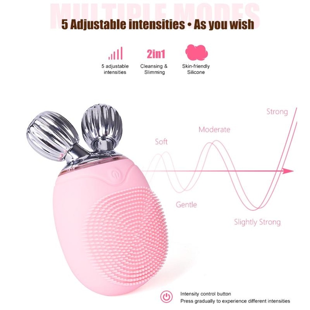 SonicGlow Silicone Facial Cleansing Brush With Vibration Massage Deep Pore Care 2