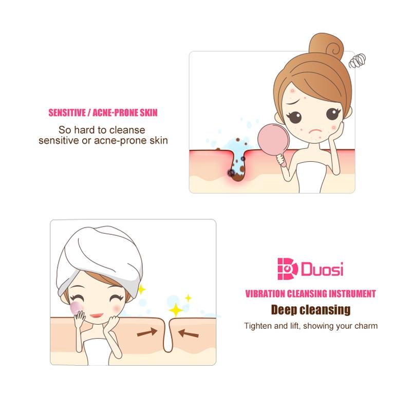 SonicGlow Silicone Facial Cleansing Brush With Vibration Massage Deep Pore Care 6