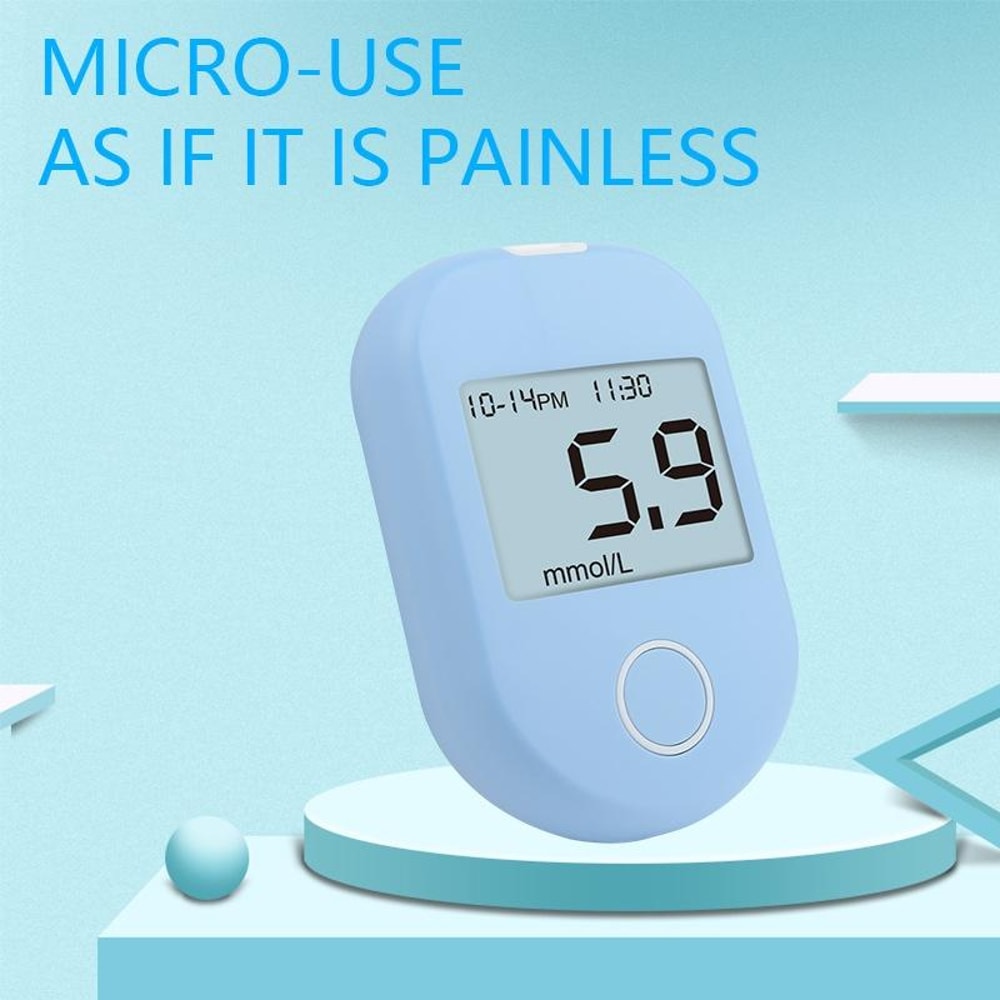 SmartCheck LCD Blood Glucose Monitor Kit With 50 Test Strips Adjustable Lancet Pen 6