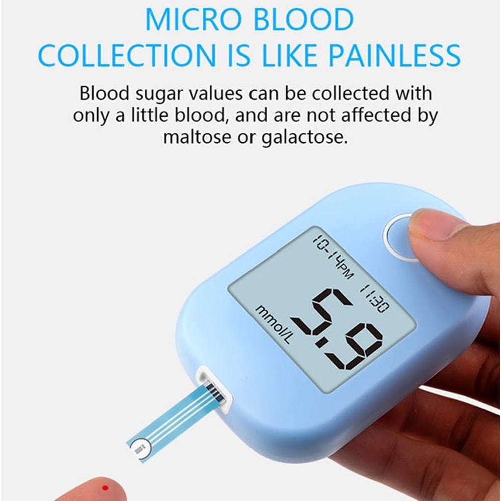 SmartCheck LCD Blood Glucose Monitor Kit With 50 Test Strips Adjustable Lancet Pen 3