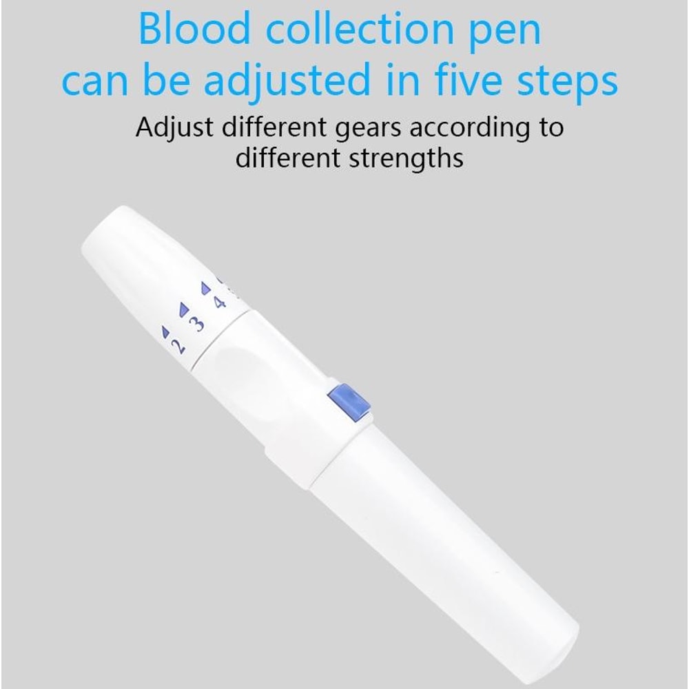 SmartCheck LCD Blood Glucose Monitor Kit With 50 Test Strips Adjustable Lancet Pen 5