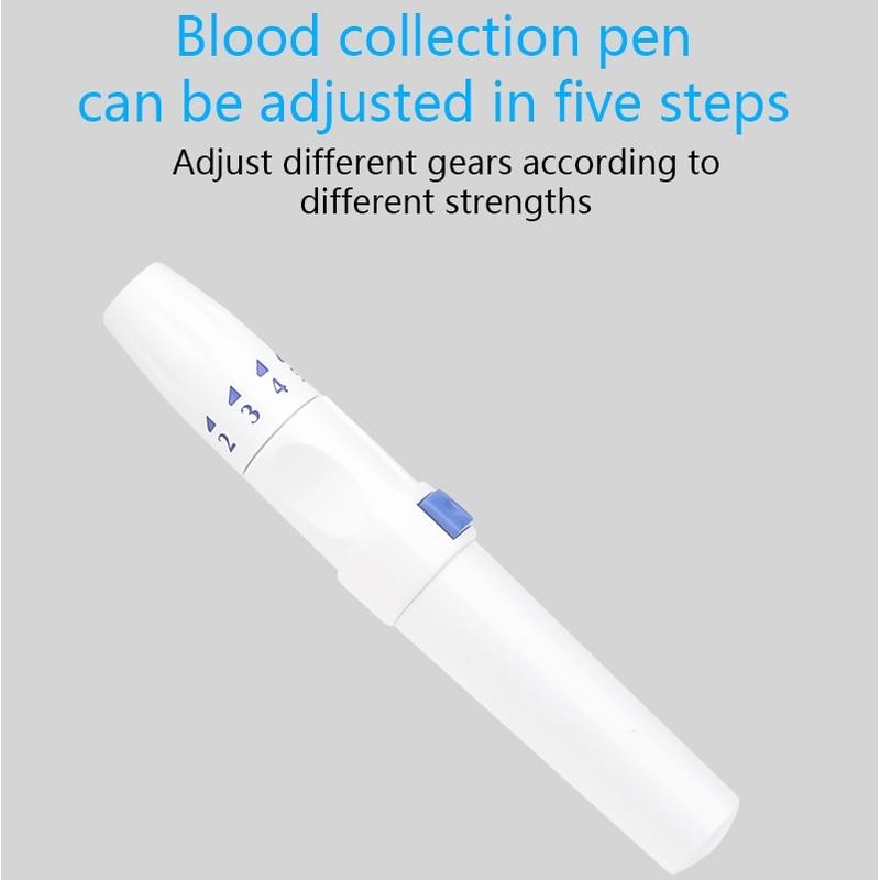 SmartCheck LCD Blood Glucose Monitor Kit With 50 Test Strips Adjustable Lancet Pen 5
