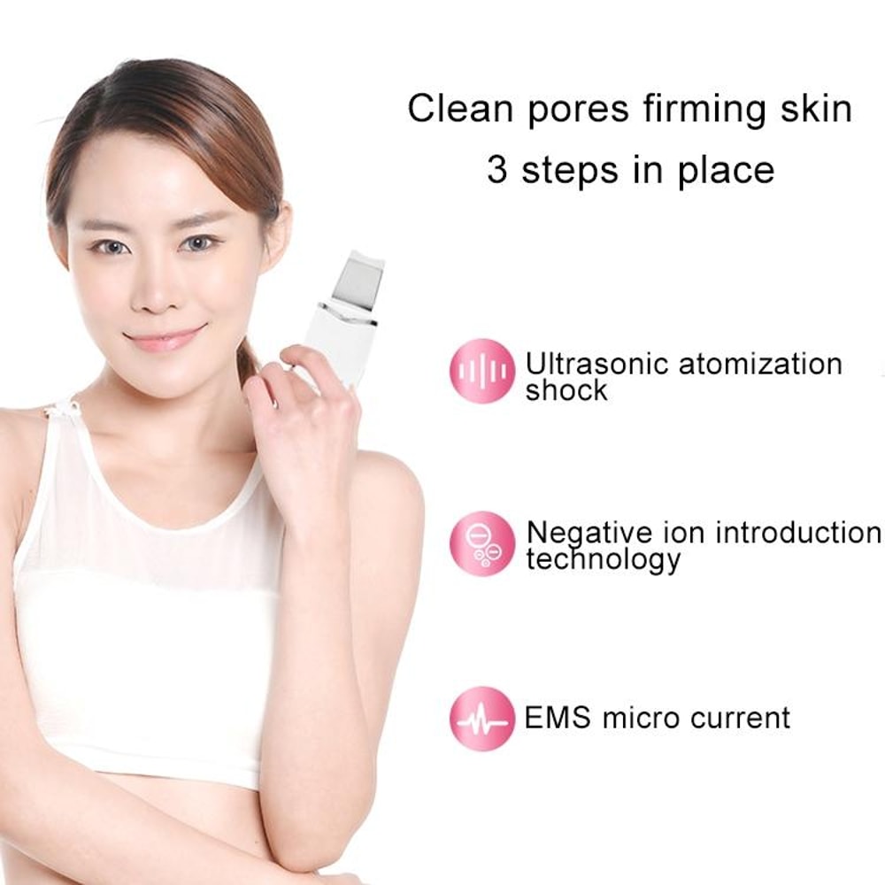 Ultrasonic Skin Scrubber Facial Cleansing Device Blackhead Remover Deep Pore Cleaner 2