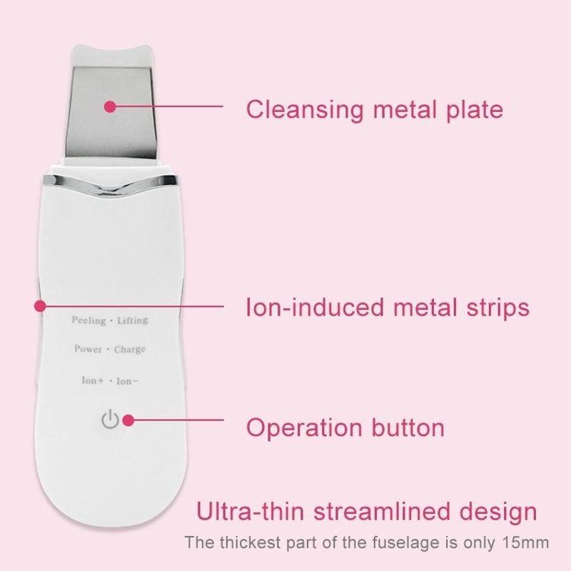 Ultrasonic Skin Scrubber Facial Cleansing Device Blackhead Remover Deep Pore Cleaner 6