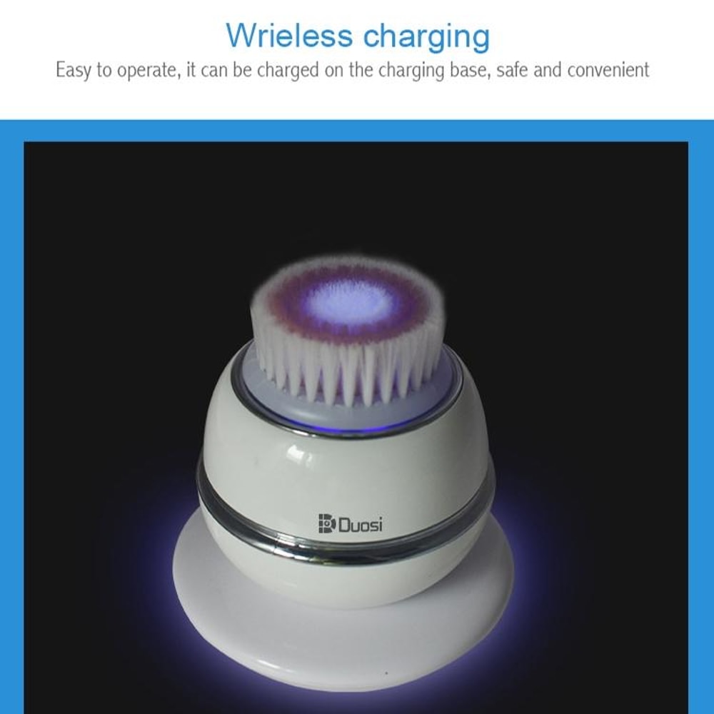 Duosi Sonic Facial Cleansing Brush USB Rechargeable Waterproof Deep Pore Face Massager 2
