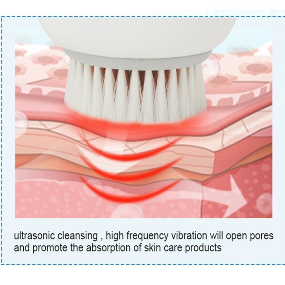 Duosi Sonic Facial Cleansing Brush USB Rechargeable Waterproof Deep Pore Face Massager 9