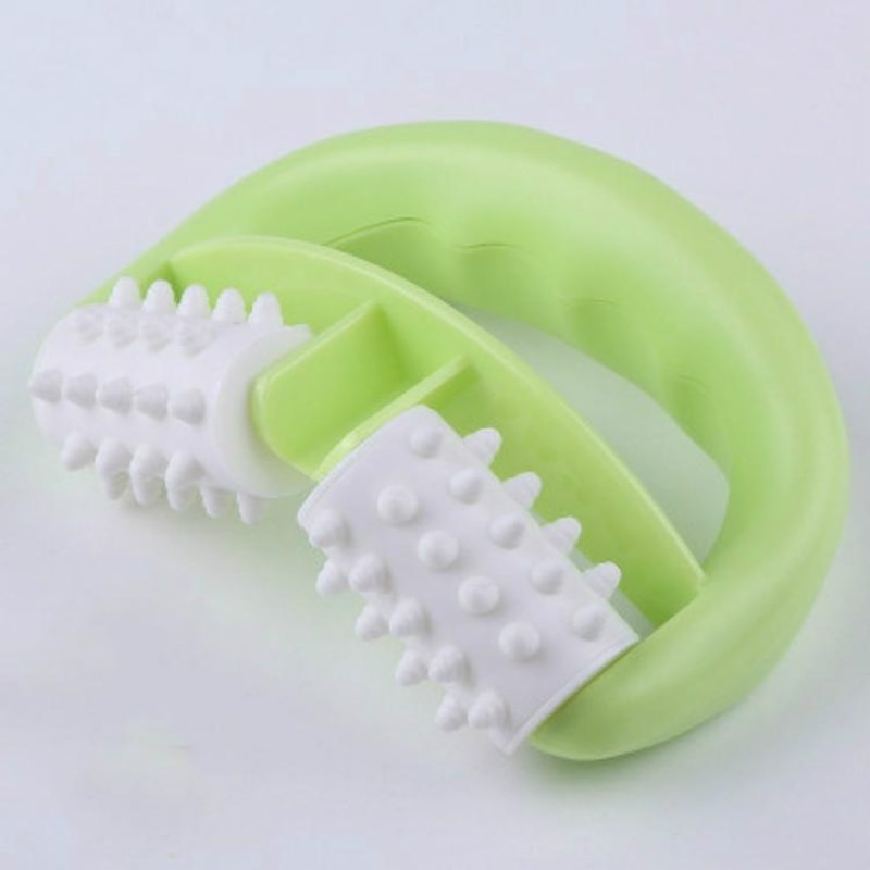 RelaxGrip Two Wheel Manual Massager For Neck Arms Legs Deep Tissue Relief 6