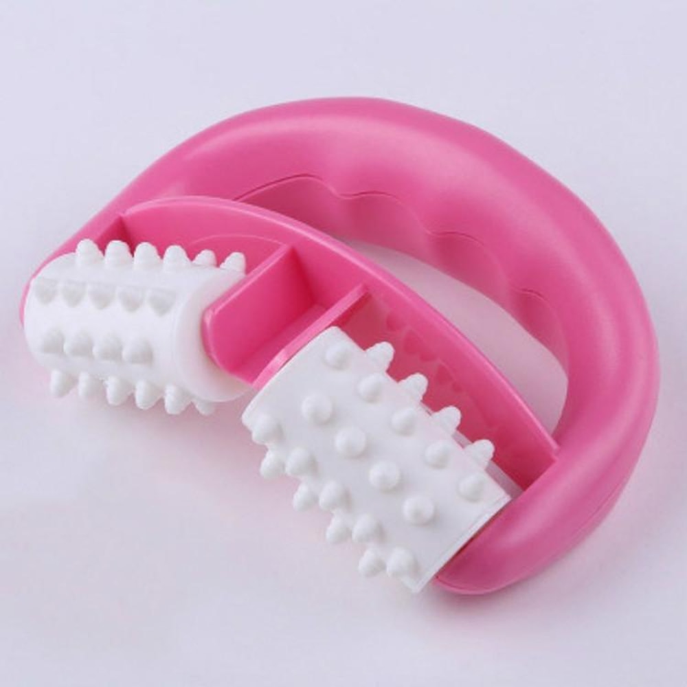 RelaxGrip Two Wheel Manual Massager For Neck Arms Legs Deep Tissue Relief 3