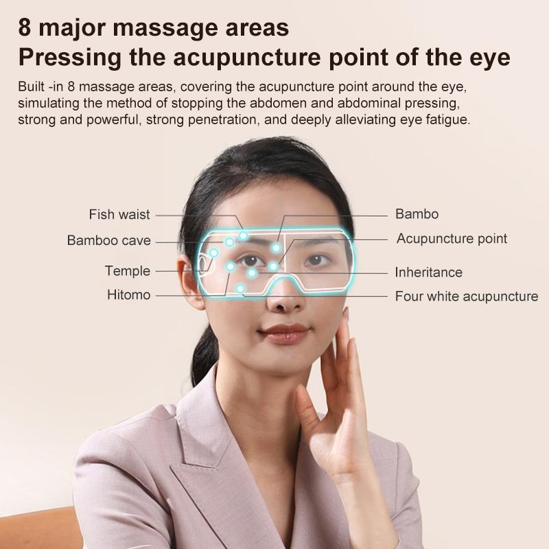 Smart Heated Eye Massager With Air Compression Bluetooth Music Vibration For Relaxation And Sleep 3