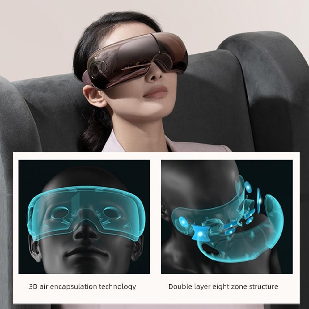 Smart Heated Eye Massager With Air Compression Bluetooth Music Vibration For Relaxation And Sleep 5