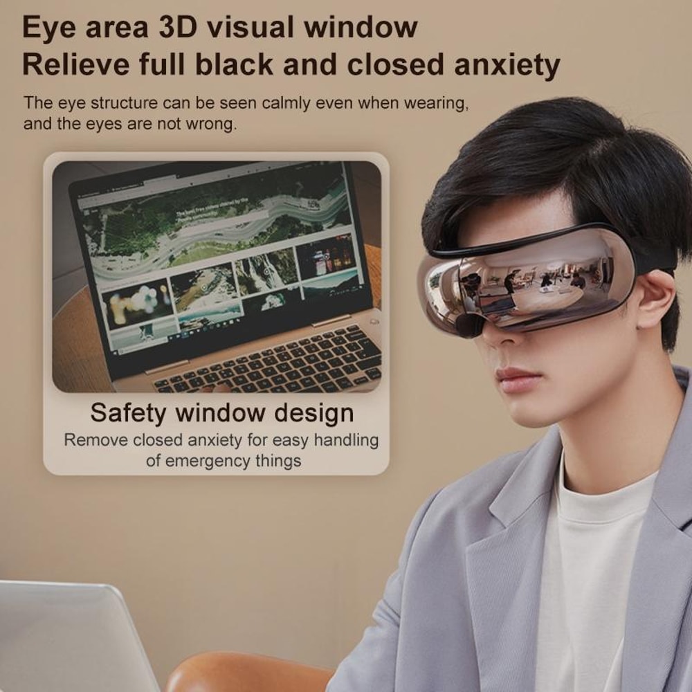 Smart Heated Eye Massager With Air Compression Bluetooth Music Vibration For Relaxation And Sleep 6