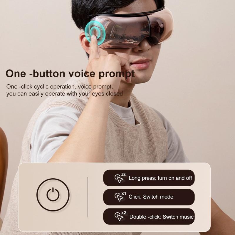 Smart Heated Eye Massager With Air Compression Bluetooth Music Vibration For Relaxation And Sleep 7
