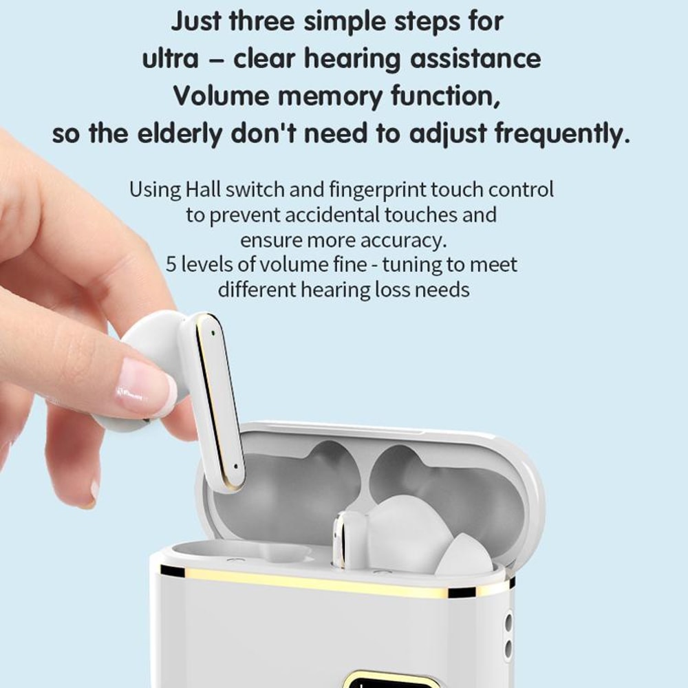 HearEase Pro Smart Touch Rechargeable Hearing Aid With Noise Reduction Charging Case 3