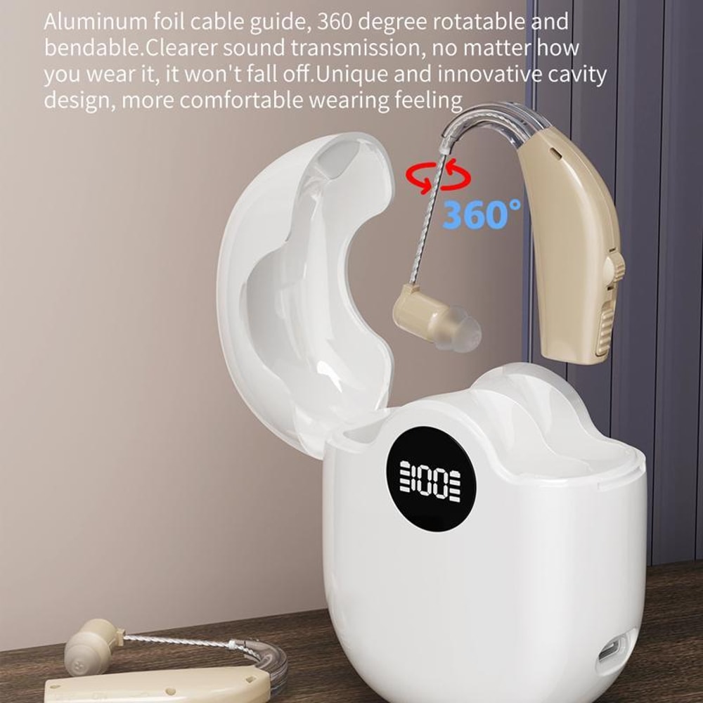 ClearTone Rechargeable Hearing Aid For Seniors With Noise Reduction And Digital Charging Display 3