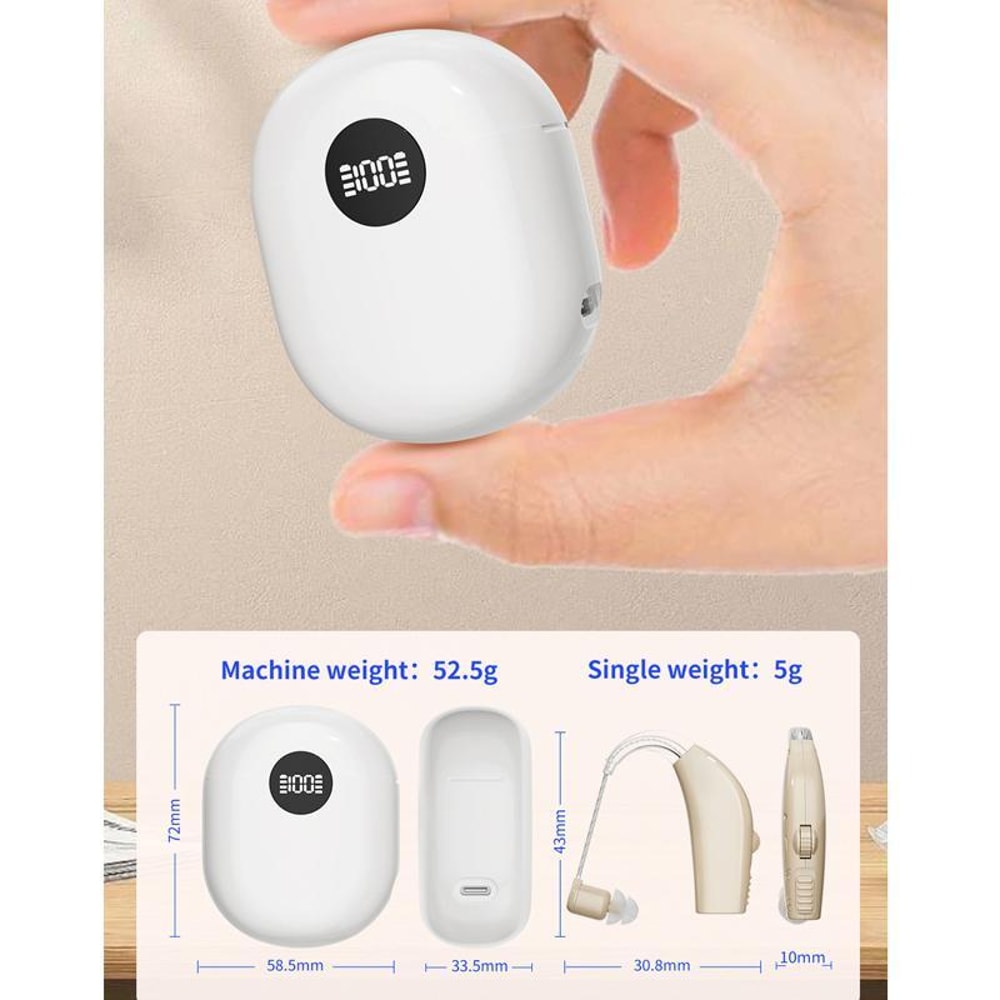 ClearTone Rechargeable Hearing Aid For Seniors With Noise Reduction And Digital Charging Display 6