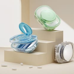 travel pill organizer with cutter moisture proof medicine storage case