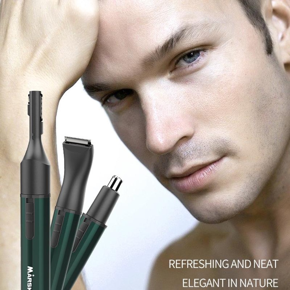 MARSKE 3 in 1 Nose Hair Trimmer Rechargeable Grooming Kit with Beard & Eyebrow Trimmer