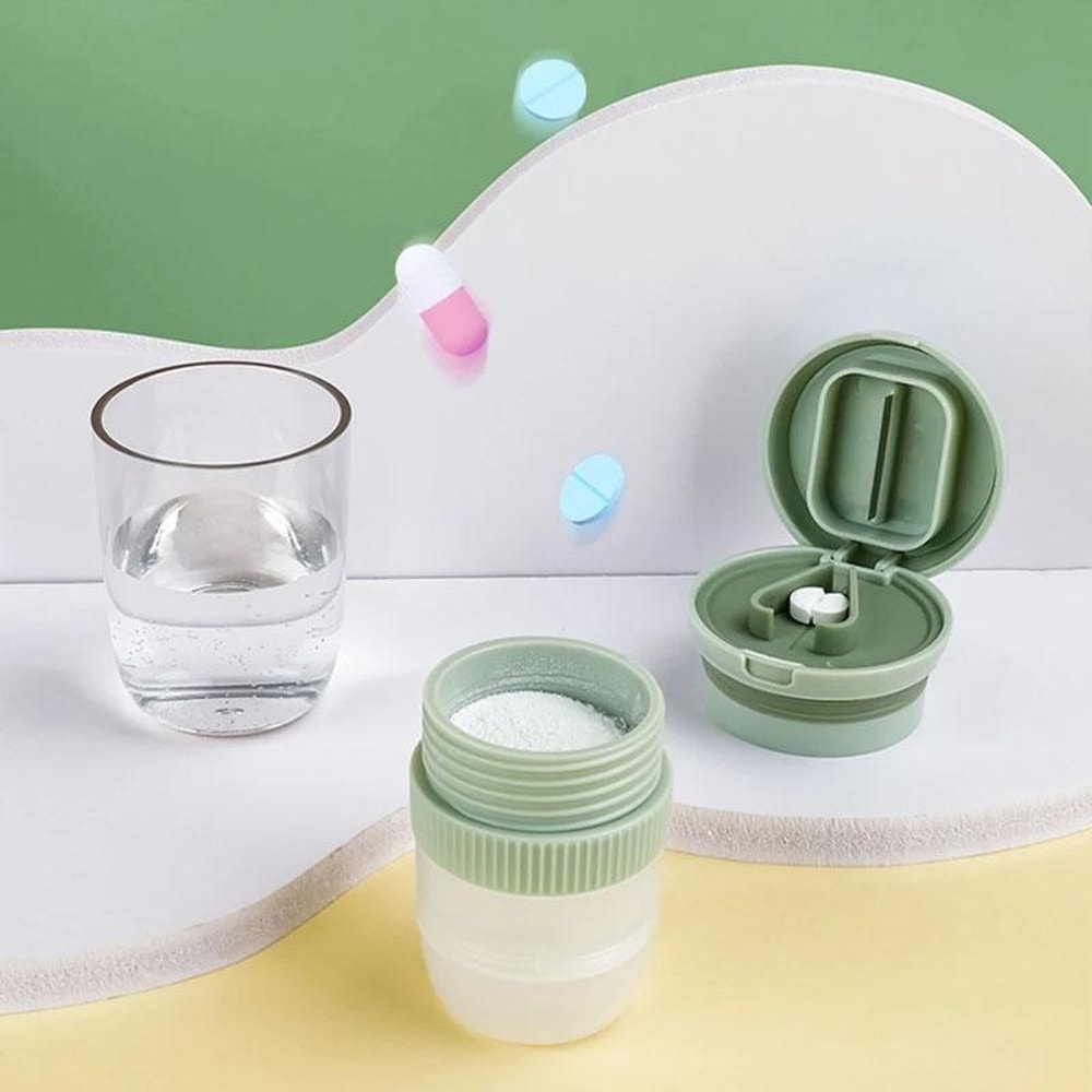 4 In 1 Portable Pill Cutter Crusher Organizer With Storage Box And Travel Cup 9