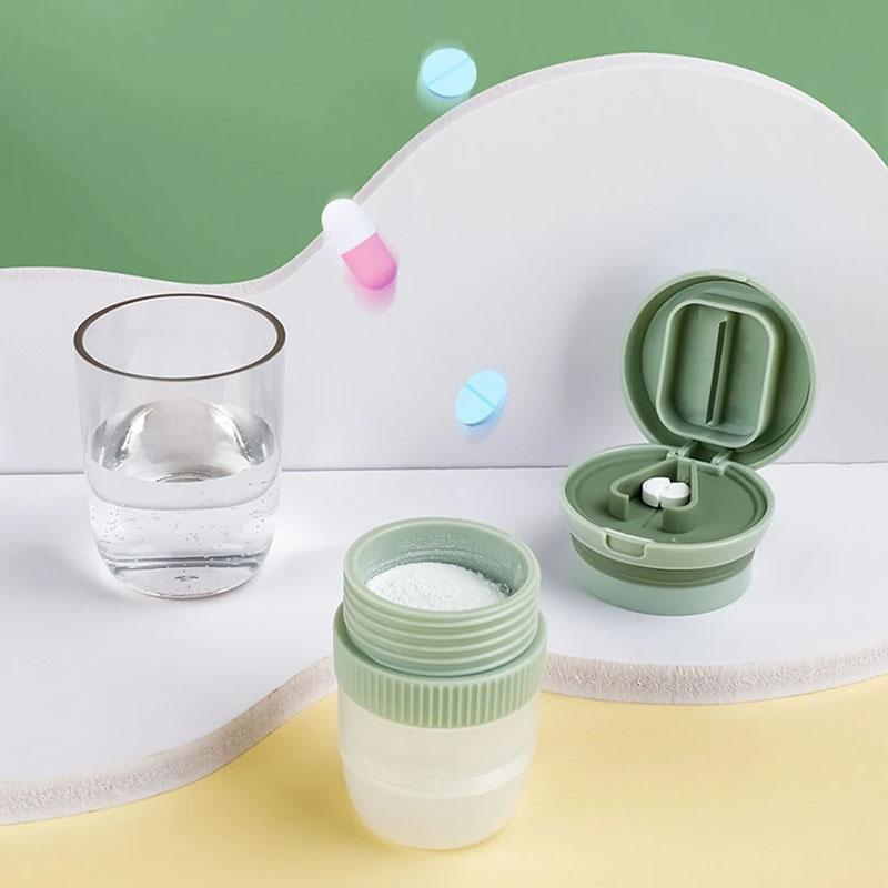 4 In 1 Portable Pill Cutter Crusher Organizer With Storage Box And Travel Cup 9