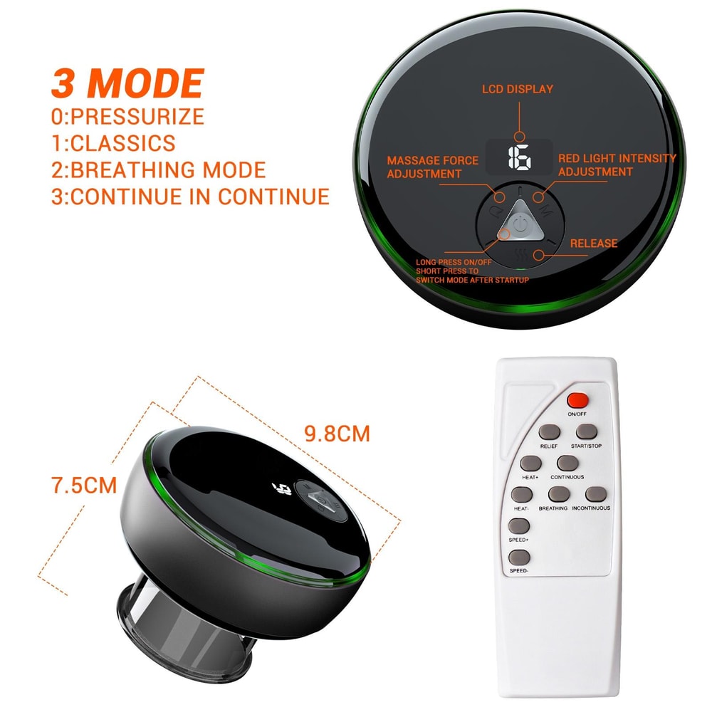 Smart Heated Electric Cupping Massager With Remote Control Deep Tissue Heat Therapy 3