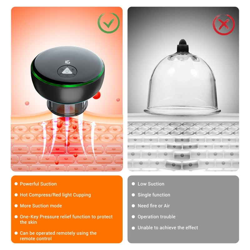 Smart Heated Electric Cupping Massager With Remote Control Deep Tissue Heat Therapy 5