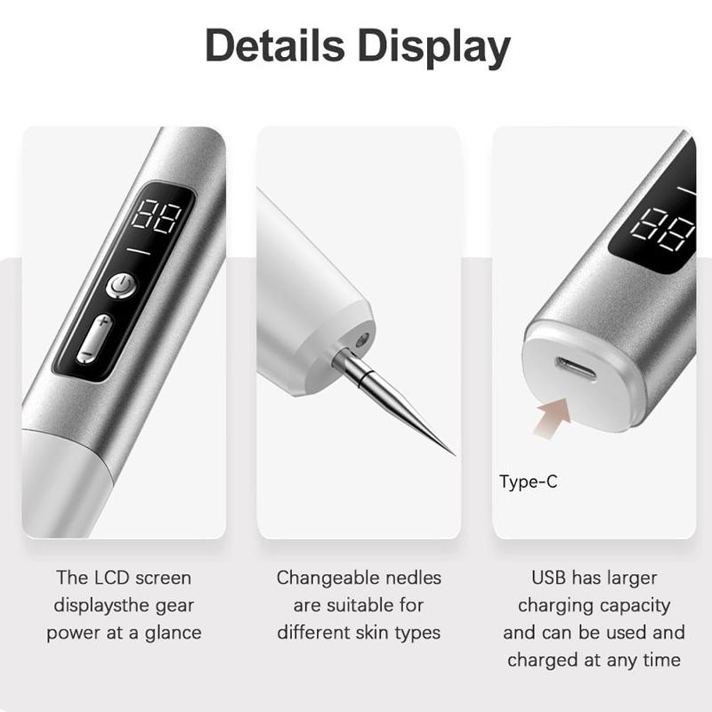 15 Speed Mole Removal Pen With LED Precision Light USB Rechargeable Spot Corrector 10