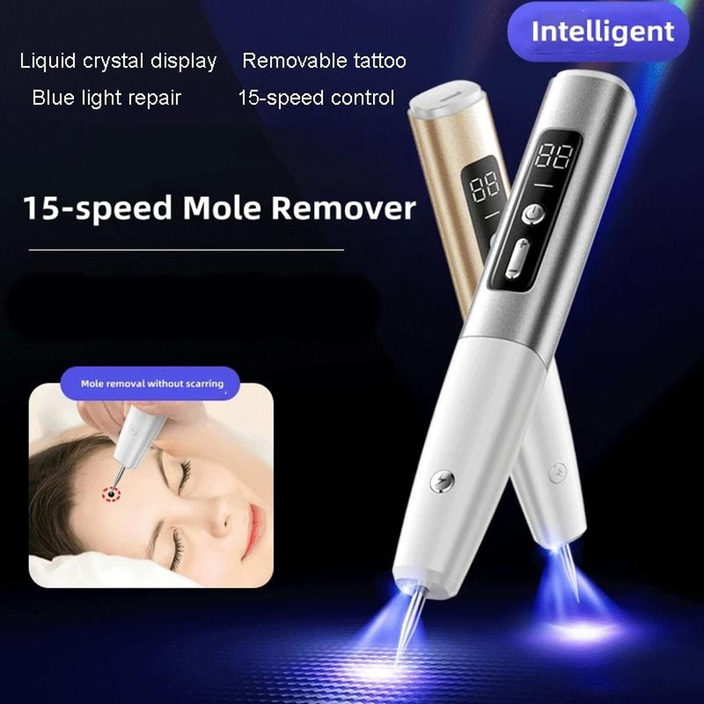15 Speed Mole Removal Pen With LED Precision Light USB Rechargeable Spot Corrector 7