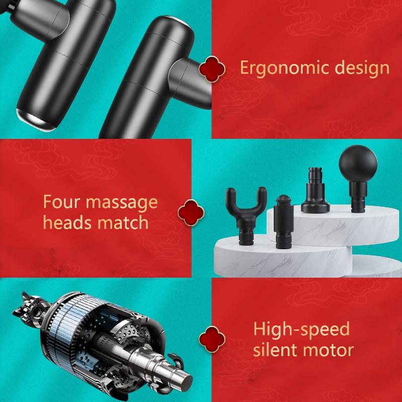 Portable Deep Tissue Massage Gun With 4 Heads USB C Muscle Recovery Massager 6