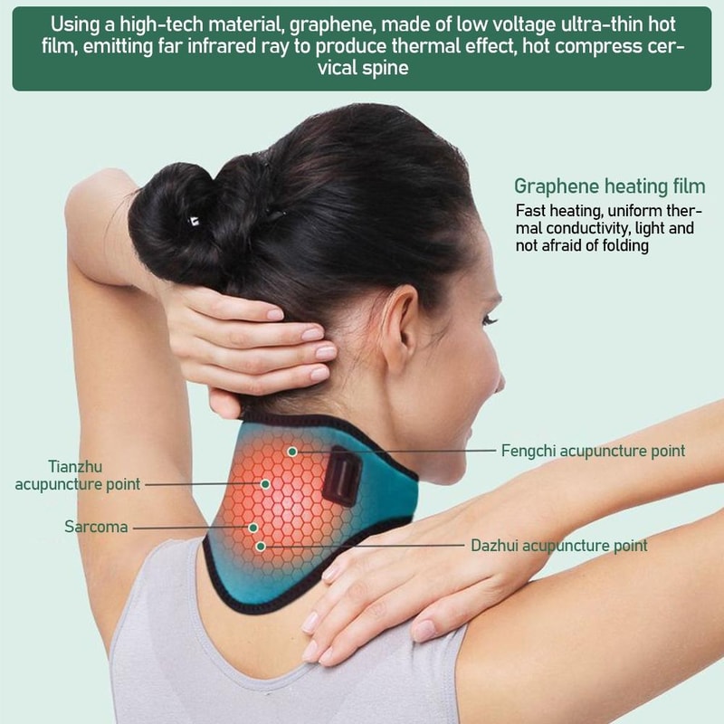 Graphene Heated Neck Wrap For Pain Relief USB Neck Heating Pad With 3 Heat Levels 5