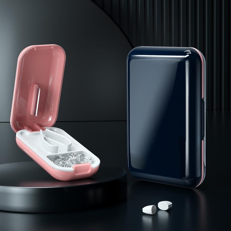 Portable Pill Cutter Pill Organizer Storage Case With Stainless Steel Precision Blade 7